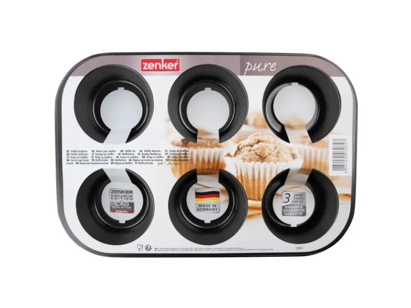 Küchenhelfer<Zenker Muffinform 6er 28 cm x 19 cm Anthrazit
