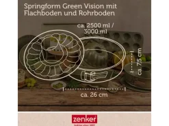 Küchenhelfer<Zenker Springform Flach- und Rohrboden Green Vision Ø 26 cm x 7,5 cm