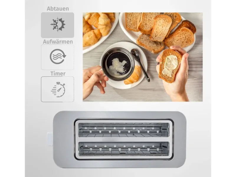 Zilan Haushaltsgeräte<ZLN-6234 Edelstahl Toaster mit Brötchenaufsatz 1400 Watt