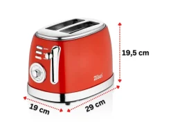 Zilan ZLN-7040 Retro 2 Scheiben Doppelschlitz Toaster 850 Watt< Haushaltsgeräte