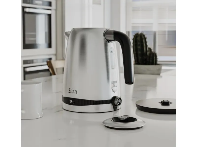 Zilan Haushaltsgeräte<ZLN-1000 Wasserkocher mit Temperatureinstellung Edelstahl 1,7 L
