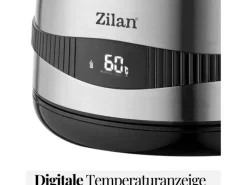 Zilan Haushaltsgeräte<ZLN-1000 Wasserkocher mit Temperatureinstellung Edelstahl 1,7 L