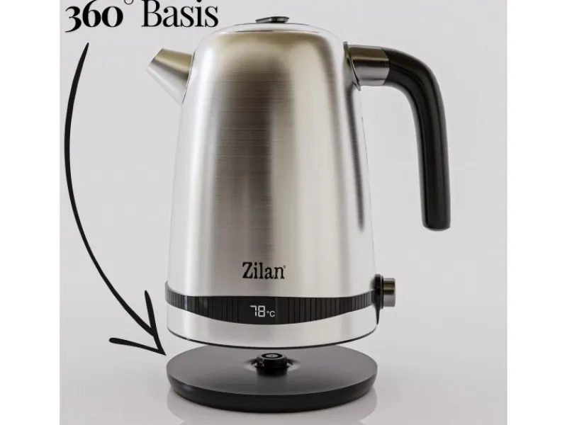 Zilan Haushaltsgeräte<ZLN-1000 Wasserkocher mit Temperatureinstellung Edelstahl 1,7 L