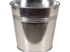 Töpfe<Zink-Übertopf Ø 14 cm x 12 cm Silber