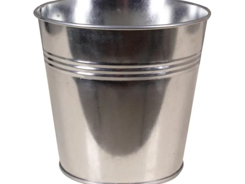 Töpfe<Zink-Übertopf Ø 14 cm x 12 cm Silber