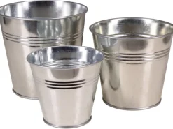 Töpfe<Zink-Übertopf Ø 14 cm x 12 cm Silber