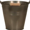 Töpfe<Zink-Eimer Blacklook mit Henkel/Holzgriff 7,2 L 31 cm x 29 cm x27 cm