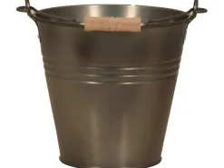 Töpfe<Zink-Eimer Blacklook mit Henkel/Holzgriff 7,2 L 31 cm x 29 cm x27 cm