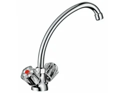 Clearance Zweigriff-Küchenarmatur Ledro Chrom