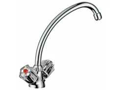 New Zweigriff-Küchenarmatur Ledro Chrom Niederdruck