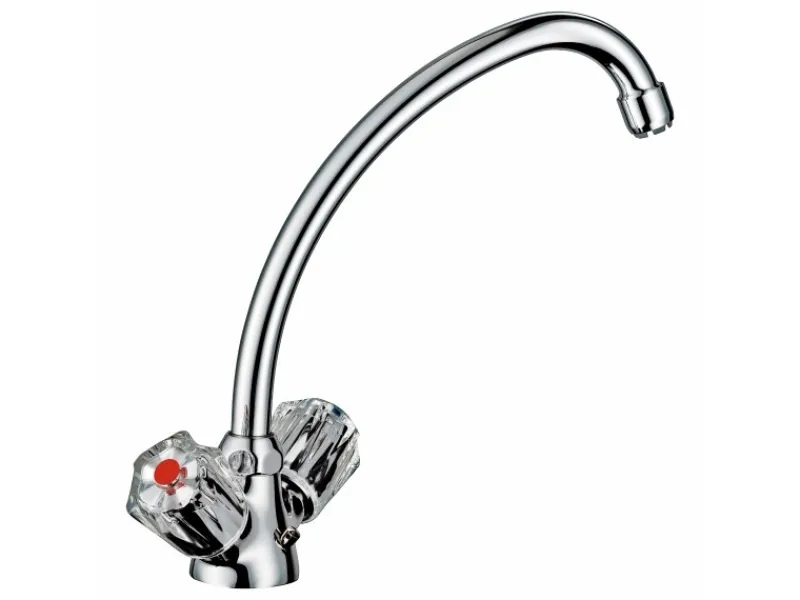 New Zweigriff-Küchenarmatur Ledro Chrom Niederdruck